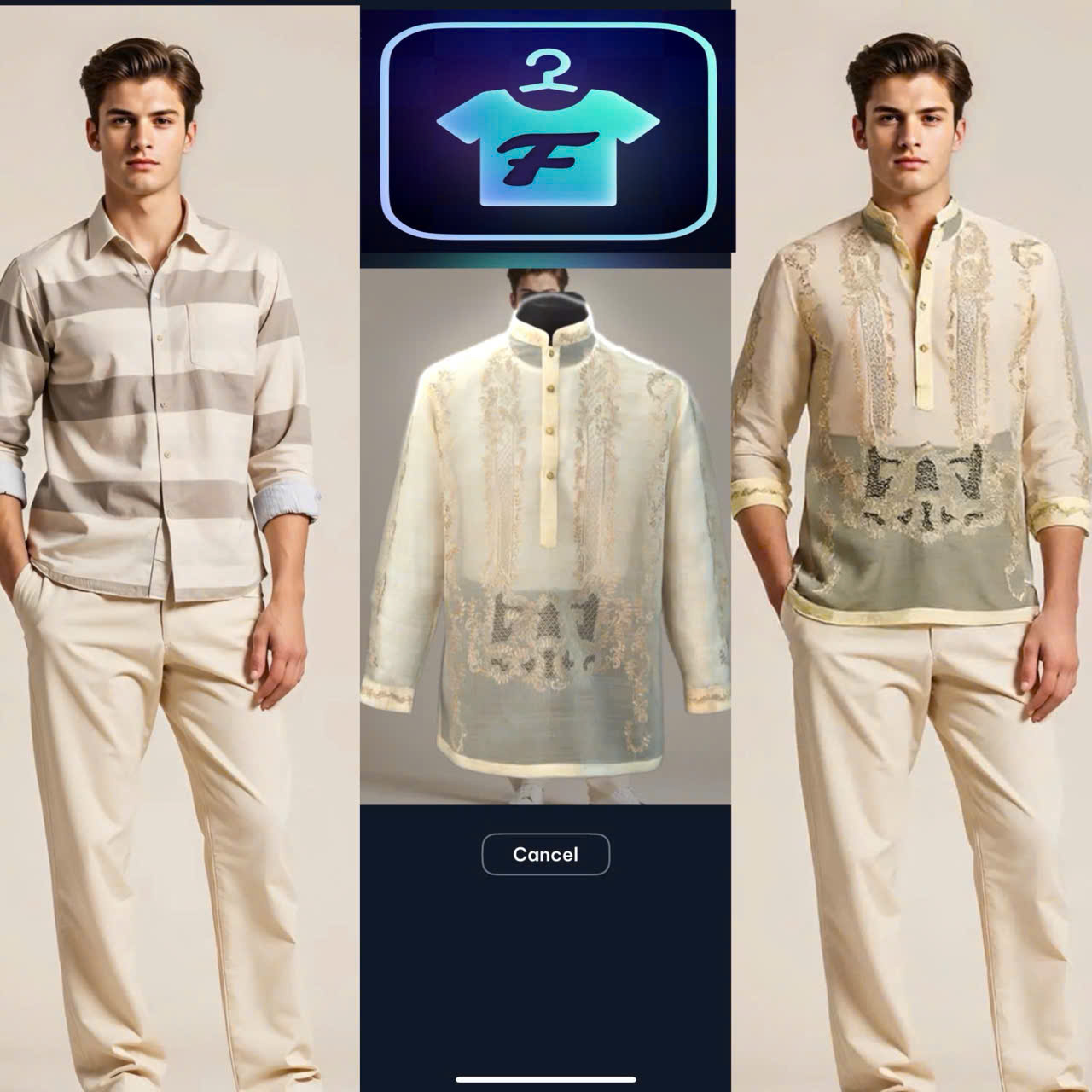 You can try on the Barong Tagalog in just a few steps with FitRoom