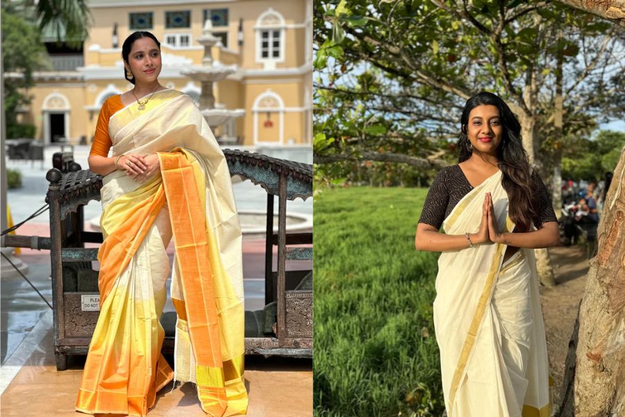 kasavu mundu Indian traditional dress for ladies